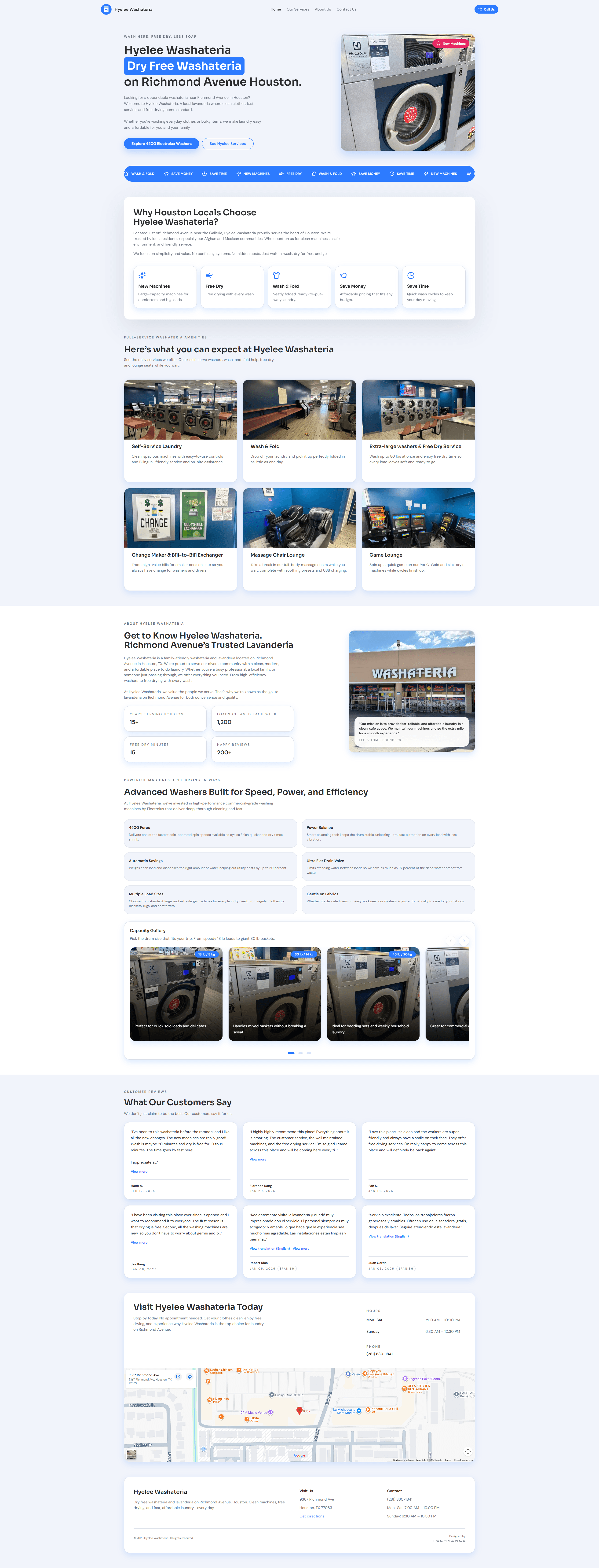 Hyelee Washateria website screenshot