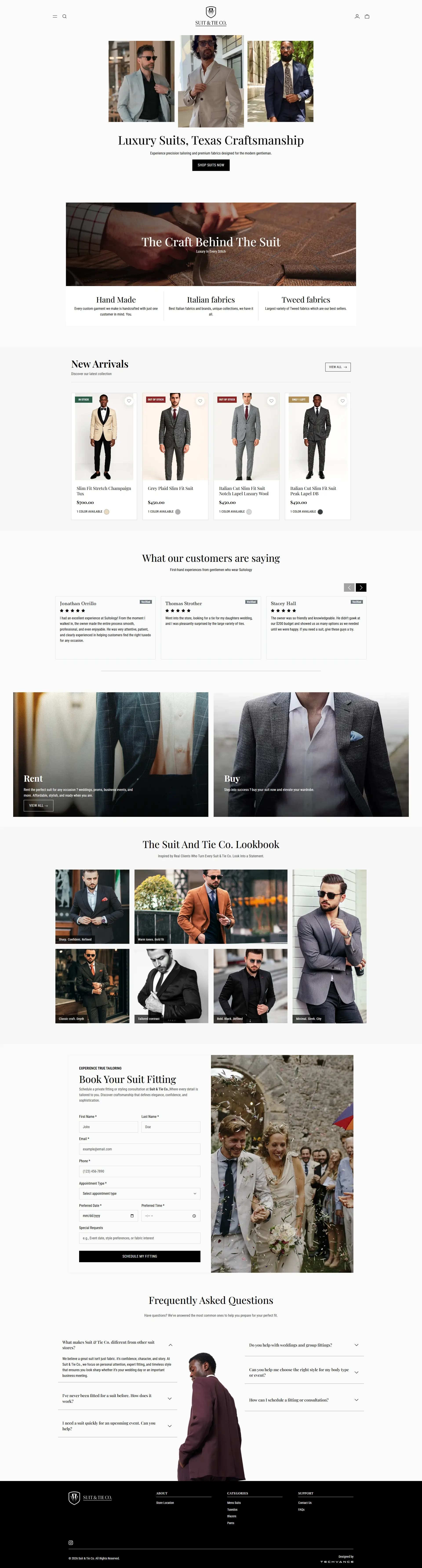 Suit & Tie Co. website screenshot
