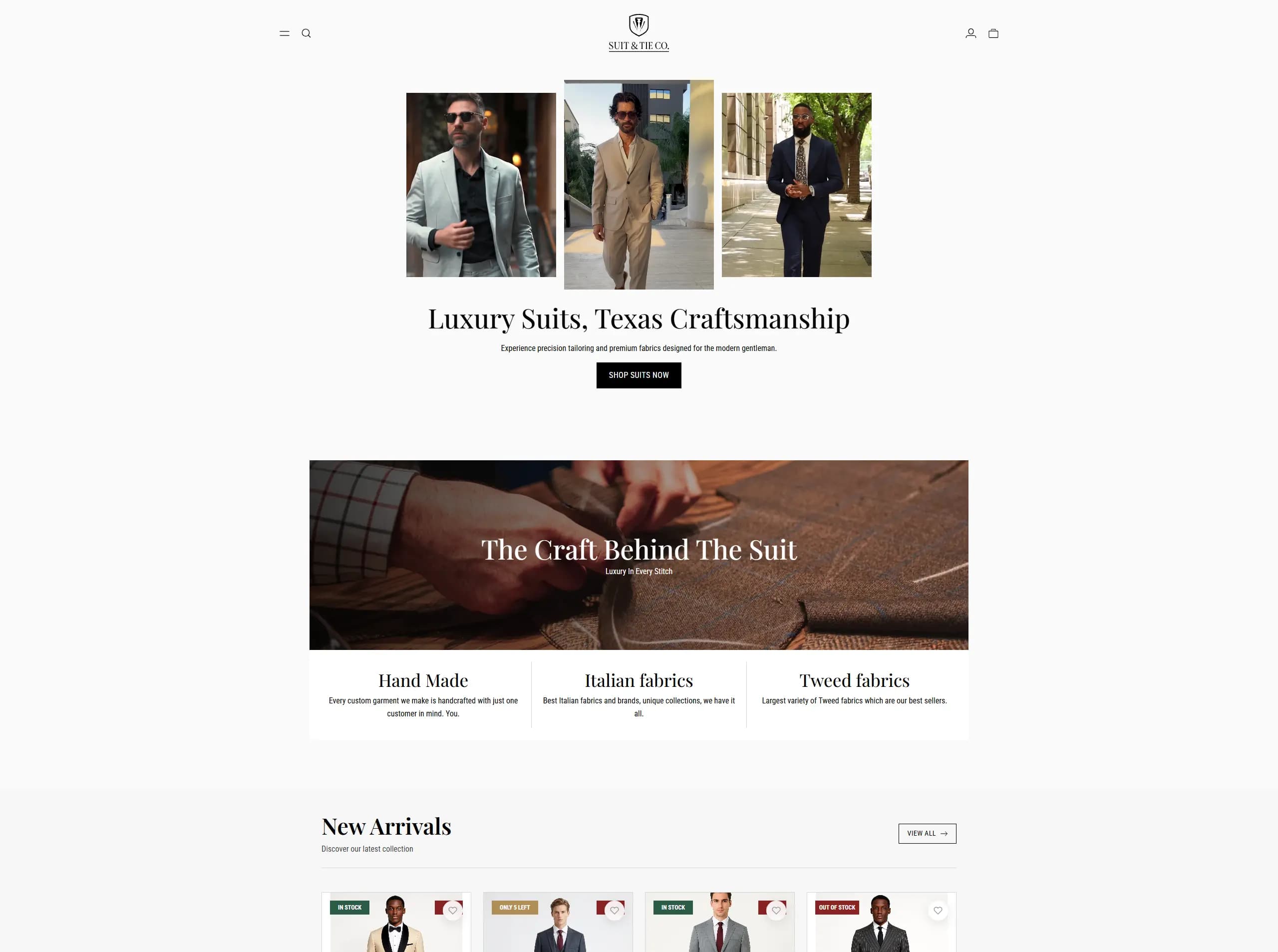 Suit & Tie Co. demo website